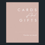 Dusty Boho | Rose Cards and Gifts Sign<br><div class="desc">This Dusty Boho | Rose cards and gifts sign is perfect for your colourful rustic boho wedding. Its simple, unique modern design accompanied by a contemporary minimalist script and dusty rose colour palette gives this product a classic chic bohemian feel. Keep it as is, or choose to personalise it with...</div>