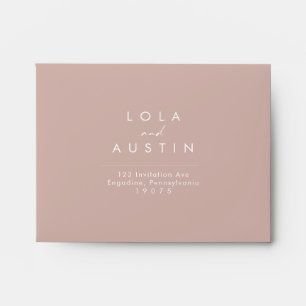 Dusty Boho Rose self-addressed RSVP Envelope