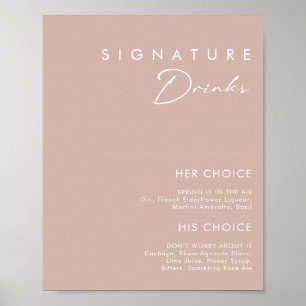 Dusty Boho   Rose Signature Drinks Sign
