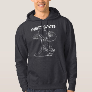 Dusty Boots Cowboy Western Boots Hat Hoodie