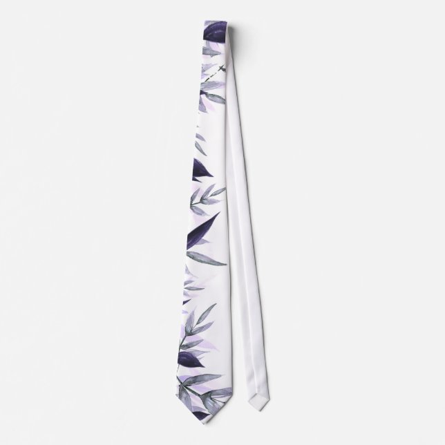 Dusty Botanical Floral Wedding Neck tie (Front)