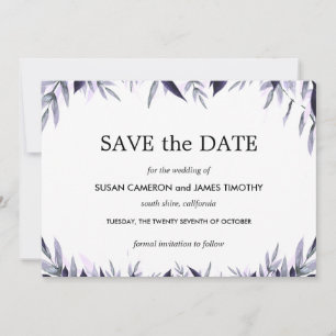 Dusty Botanical Floral Wedding Save the Date