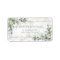 Dusty Botanical Greenery Gold Marble Address