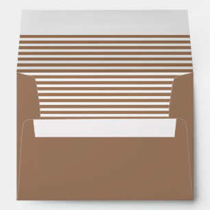 Dusty Brown and White Striped  Envelopes