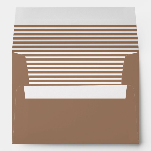 Dusty Brown and White Striped  Envelopes (Back (Bottom))
