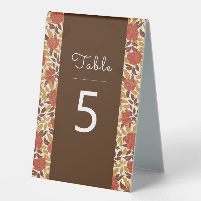 Dusty Brunt Orange Peony Flowers Fall Wedding (Front)