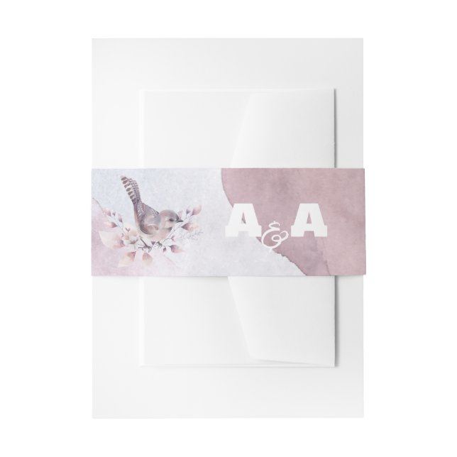 Dusty Burgundy Watercolor  Invitation Belly Band (Front Example)