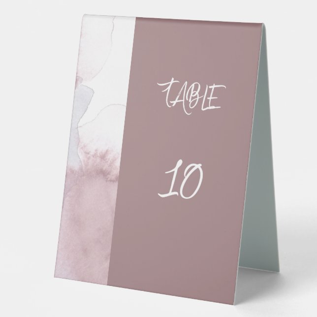 Dusty Burgundy Watercolor Table Tent Sign (Front)