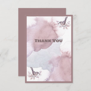 Dusty Burgundy Watercolor  Thank You Card
