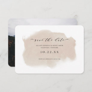 Dusty Champagne Watercolor Photo Save the Date