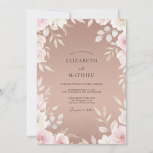 Dusty Clay Foliage Sage Wedding Invitation