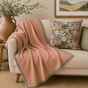 Dusty Clay Terracotta Throw Blanket