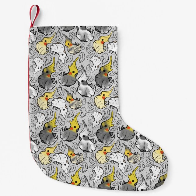 Dusty Cockatiels Christmas Stocking (Front)