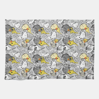 Dusty Cockatiels Tea Towel