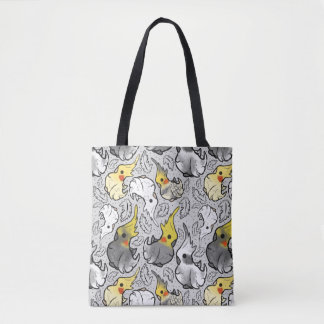 Dusty Cockatiels Tote Shopping  Bag