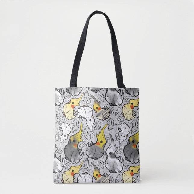 Dusty Cockatiels Tote Shopping  Bag (Front)