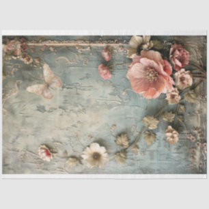 Dusty Colors, Shabby Chic, Tattered Floral Tissue Paper