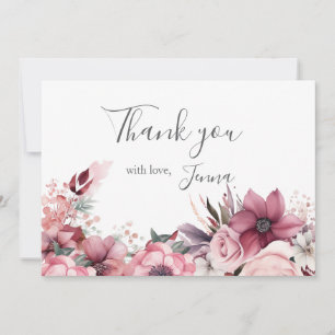 Dusty Coral Baby Shower Thank You Card