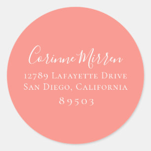 Dusty Coral Return Address Sticker