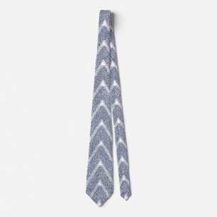 Dusty Denim Blue Chevron Pattern Tie
