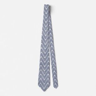 Dusty Denim Blue Small Chevron Pattern Tie