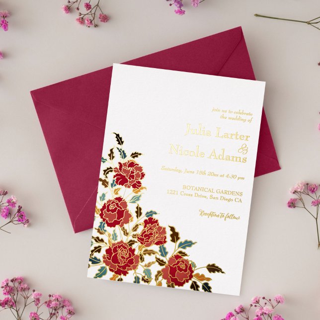 Dusty Elegant Golden Red Rose Flower Wedding (Creator Uploaded)