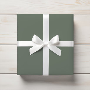 Dusty Eucalyptus Sage Green Solid Color Wrapping Paper