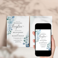 Dusty Eucalyptus Watercolor Wedding Reception Only