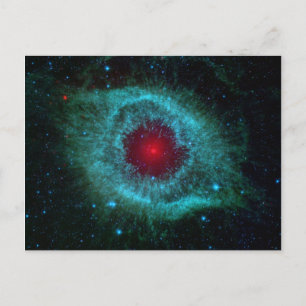 Dusty Eye of Helix Nebula by Spitzer Telescope Postcard