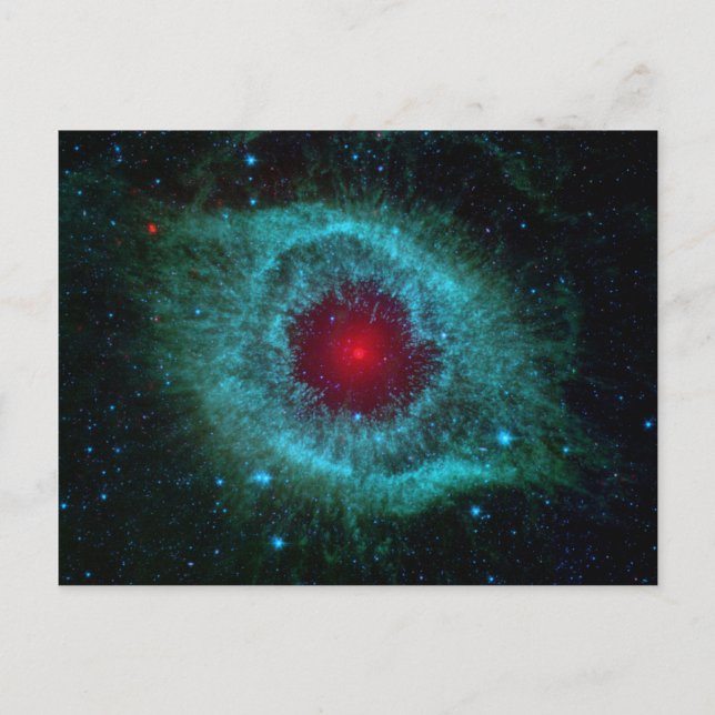 Dusty Eye of Helix Nebula by Spitzer Telescope Postcard (Front)