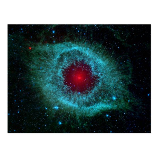 Dusty Eye of Helix Nebula by Spitzer Telescope Postcard