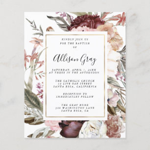 Dusty Floral Baptism   Budget  Flyer