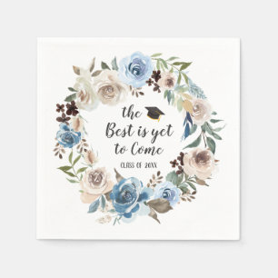 Dusty Floral Graduation Party Napkins