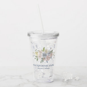 Dusty Floral   Pastel Adventure Begins Keepsake Acrylic Tumbler