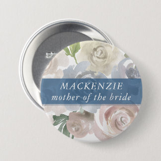 Dusty Floral Pattern | Muted Pastel Wedding Party 7.5 Cm Round Badge