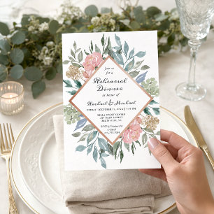 Dusty Floral Rehearsal Dinner Invitation