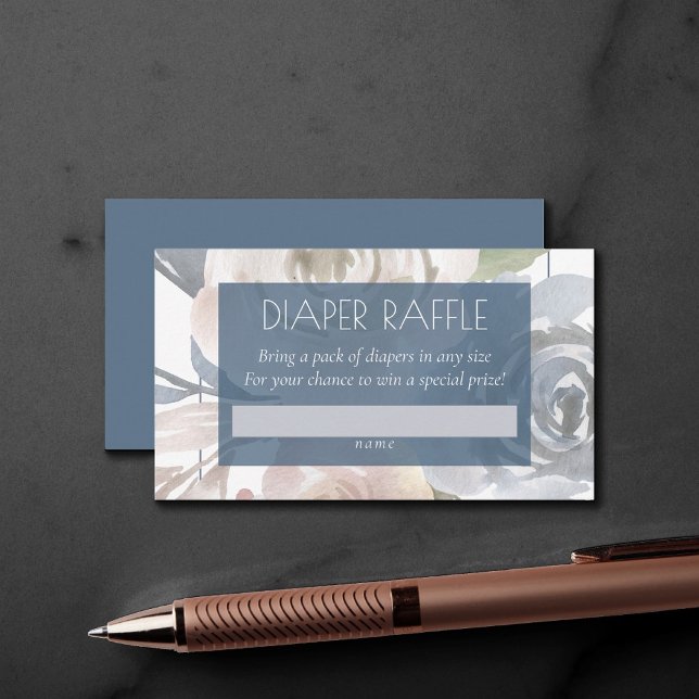 Dusty Floral | Smoky Baby Shower Diaper Raffle Enclosure Card (Creator Uploaded)
