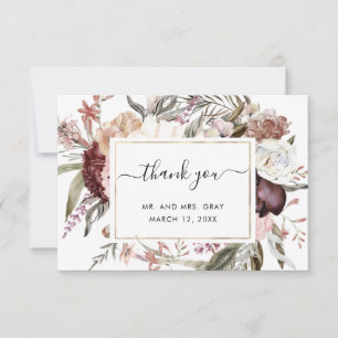 Dusty Floral Thank You Card   Budget Flyer