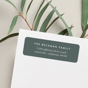Dusty Forest Green and White Return Address