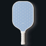 Dusty French Something Blue Classic Coquette Bow  Pickleball Paddle<br><div class="desc">This classic dusty French blue is a calming backdrop for these dainty white coquette bows. A classic Something Blue towards celebrating your favourite bride to be or to complement your classic aesthetic. Hit this courts with this monogrammed pickleball paddle this season. Makes a great Christmas or Hanukkah gift for the...</div>