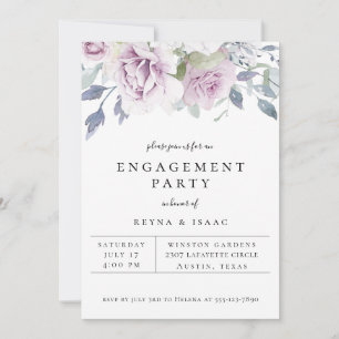 Dusty Garden Floral Engagement Party Announcement