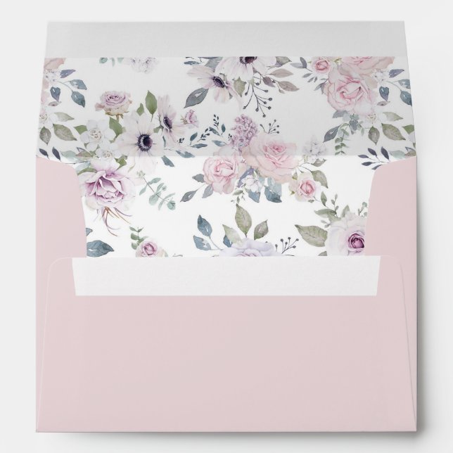 Dusty Garden Floral Personalised Return Address Envelope (Back (Bottom))