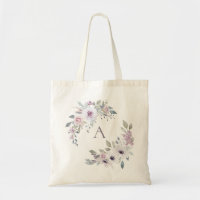 Dusty Garden Floral Wreath Monogram