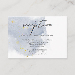 Dusty Gold and Blue Reception Enclosure Card