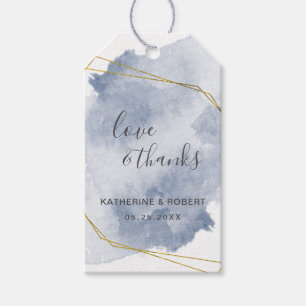 Dusty Gold and Blue   Wedding Gift Tag