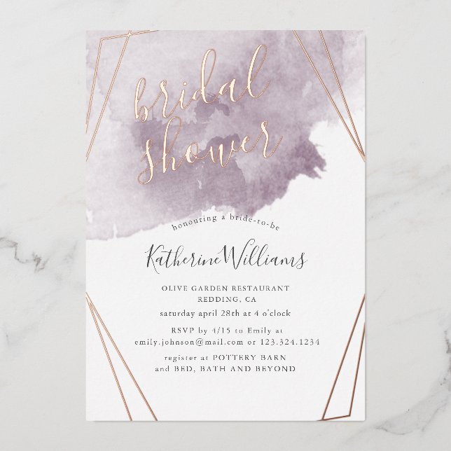 Dusty Gold and Mauve Bridal Shower (Front)