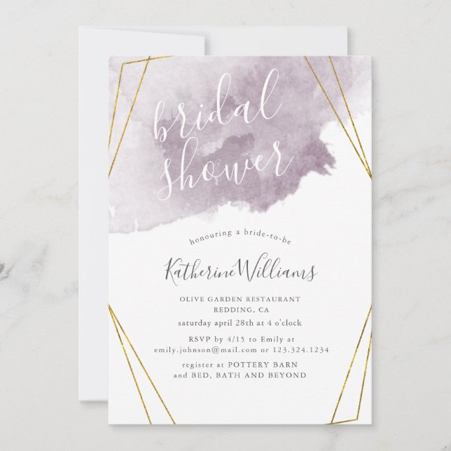 Dusty Gold and Mauve ⎥ Bridal Shower Invitation (Front)