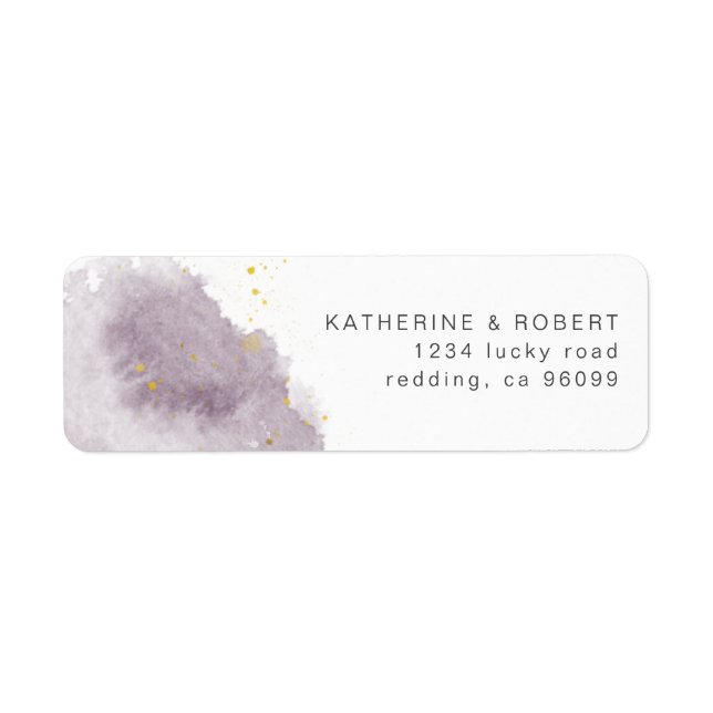 Dusty Gold and mauve Return Address Label (Front)