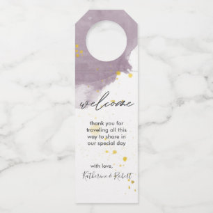 Dusty Gold and Mauve Wedding Bottle Hanger Tags