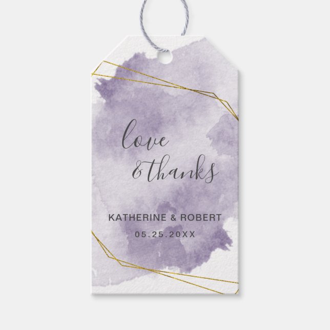 Dusty Gold and Purple | Wedding Gift Tag (Front)